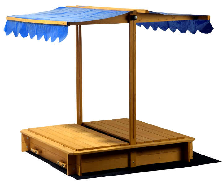 dobar Sandkasten mit Dach und Rückenlehnen